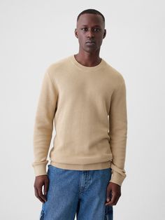 Soft, textured cotton sweater.  Crewneck.  Long sleeves.  Banded hem.  Fit: Classic.  A straight & easy fit.  Hits at the hip.  Models are 6′1″–6′2″ 185 cm–188 cm) with a 31″ 79 cm) waist & 32–33″ 81 cm–84 cm) inseam & are wearing Gap Textured Sweater, Cotton Sweater, Gap, Long Sleeves, Crew Neck, Models, Long Sleeve, How To Wear