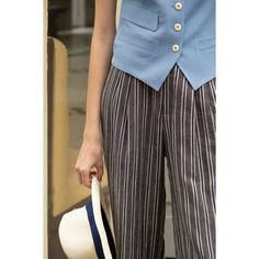 Long striped linen pants with urban sophistication. The high-waisted design allows you to wear it with a beautiful silhouette. Goes great with casual tops. Enjoy the feeling of vacation. 
 
 
 Size 
 
 XS size
 
 Total length: 100cm 
 Waist: 66cm 
 
 Hip: 94cm 
 
 
 S size 
 
 Total length: 102cm 
 Waist: 68cm 
 
 Hip: 98cm 
 
 M size 
 
 Total length: 104cm 
 Waist: 72cm 
 
 Hip: 102cm 
 
 L size 
 
 Total length: 105cm 
 Waist: 76cm 
 
 Hip: 106cm 
 
 XL size 
 
 Total length: 106cm 
 Waist: 8 Striped Linen Pants, Belle Silhouette, Riga, Striped Linen, Linen Pants, Long Pants, Grey Stripes, Casual Tops, High Waisted