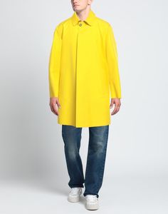 plain weave, coated effect, no appliqués, solid color, classic neckline, single-breasted , long sleeves, unlined, button closing, multipockets, double face, small sized, mackintosh model , Color: Yellow , Size: 46 Men's Coats & Jackets, Single Breasted, Mens Coats, Sales Gifts, Full Length, Clothing And Shoes, Coats Jackets, Solid Color, Yellow