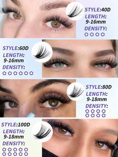 Lash Curl:C \nType:Cluster Lashes \nMaterial:Chemical Fiber \nSpecial Selling Point:None \nComposition:100% Polyester \n Fake Eyelash, Cluster Eyelashes, Cluster Lashes, Eyelashes Makeup, Pretty Lashes, Diy Lash Extensions, Hair Volume, Individual Eyelashes, Makeup Tool