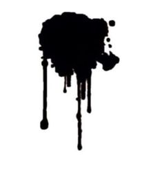 black ink splattered on the side of a white wall