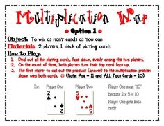 a card game with instructions for playing cards