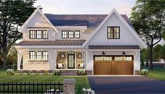 this is an artist's rendering of these two - story home plans for $ 1, 500