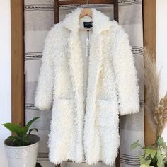 Nwt White Minkpink Faux Fur Coat. Size Xs - Fits More Like A Small. Cozy Winter White Outerwear For Spring, White Cozy Outerwear For Spring, Cozy White Outerwear For Spring, Cozy White Spring Outerwear, Spring Faux Fur Outerwear With Pockets, Cozy White Fur Coat For Fall, White Fitted Cozy Outerwear, Cozy Fitted White Outerwear, Casual White Spring Fur Coat