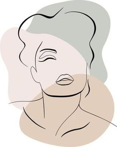 an abstract drawing of a woman's face