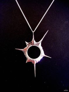 Solar eclipse black hole sun star jewelry necklace by jewelsculpts, $44.00 Luxury Symbolic Metal Jewelry, Space Jewelry Men, Flying Saucer Necklace, Luxury Celestial Metal Jewelry, Spaceage Jewelry, Space Jewelry Silver, Lumin Jewelry, Fate Jewelry, Eclipse Jewelry