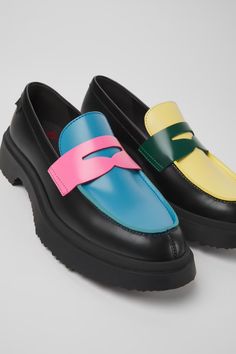 Twins Multicolor Formal Shoes for Women - Fall/Winter collection - Camper USA Formal Shoes For Women, Camper Boots, Camper Twins, Leather Loafers Women, Chunky Loafers, Ballerina Shoes Flats, Soft Shoes, Wedge Ankle Boots, Women's Loafers