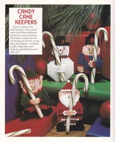 an advertisement for candy cane keeper's christmas decorations