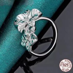 Statement Orchid Ring Sterling Silver 925 Stamped Size - 8 Hypoallergenic Brand New Orchid Ring, Man Wedding, Wedding Charm, Engagement Style, Orchid Flower, Flower Ring, Ring Sterling Silver, Ring For Women, Party Fashion