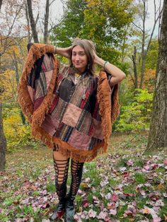 @itz_gracie11 Grateful and smiling, for all the blessings Poncho Winter, Winter Hoodie, Brown Scarves, Hippie Style Clothing