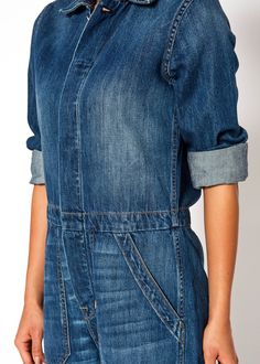 YANNI JUMPSUIT - Noend Denim Long Sleeve Denim Jumpsuit, Styling Women, Workwear Style, Jumpsuit Jacket, Workwear Fashion, Kick Flares, Denim Style, Ready To Play, Denim Jumpsuit