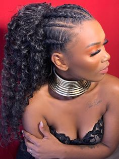 Bride Wedding Hair Updo With Braid, Black Woman Hair, Hairstyle Updo, Black Hairstyle, Braided Pony, Perfect Hair Color, Curly Wedding Hair, Woman Hair, Love Your Hair