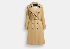 Trench Coat | COACH Coach Trench Coat, Tie Trench Coat Belt In Back, Beige Double-breasted Gabardine Pea Coat, Net A Porter Trench Coat, Double-breasted Gabardine Outerwear With Notch Lapel, Winter Must Haves, New Handbags, Double Breasted, Trench Coat