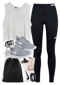 "Outfit for the gym with Nike items" by ferned on Polyvore featuring Monki, NIKE, MINKPINK, Kara, H&M, Casetify and Fitbit Nike Items, Nike Fitness, Nike Design, Fitness Outfits, Tops Nike, Dance Outfit, Workout Outfits, Workout Attire, Womens Workout Outfits