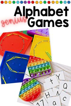 an alphabet game with letters and numbers on it