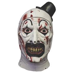 Terrifier- Killer Art the Clown Mask, is truly creepy and beyond words. Made with quality latex, this mask can transform you into a candy machine. People will be so scared of you they will just throw their treats at you, you won't even have to ask. Team it up with a clown suit (not included) and you are on your way to the scare circus.Special Shipping Information: This item ships separately from other items in your order. This item cannot ship to a P.O. Box. This item may be subject to additiona Pointy Nose, Art The Clown, Trick Or Treat Studios, Clown Mask, Halloween Clown, Rick Y Morty, Film Horror, Head Mask, Pantomime