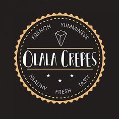 the logo for an italian restaurant called olala crepes, which serves fresh bread