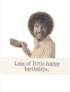 a man holding up a camera with the caption lots of little happy birthdays