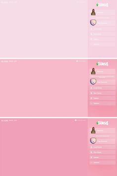 two pink screenshots with the same color and font on each screen, one is showing