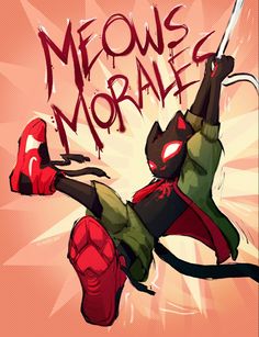 an image of a cartoon character with the words meowse's morbles