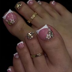 Faster shipping. Better service Pink Toe Nails, Press On Toenails, Fake Toenails, Gel Toe Nails, Acrylic Toes, Acrylic Toe Nails, Gel Toes, Pink Toes, Nagel Tips