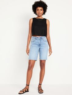 Back Patch, Jean Shorts, Old Navy, High Waisted, Navy, Denim Shorts