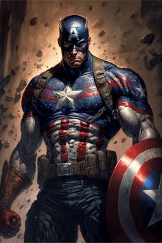 an image of captain america holding a shield