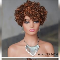 6inch Short Curly Wigs For Women Human Hair Pixie Cut Bouncy Curly Human Hair Wigs 180% Density 4/30 Color Short Curly Wigs Cinnamon Brown Hair Color, Cinnamon Brown Hair, Curly Human Hair Wigs, Human Hair Color, Cinnamon Brown, Hair Pixie, Short Curly Wigs, Curly Human Hair Wig, Wigs For Women