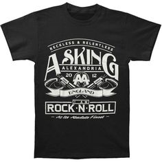 Crossed Revolvers & AA Circle With Reckless & Relentless 2012 England I Am Rock N Roll At It's Finest (Import) Cross Shirts, Asking Alexandria, Band Shirts, Rock N, Personalized Shirts, Band Tees, Large Black, Rock N Roll, Rock And Roll