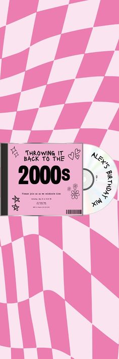 a pink and white checkered background with a cd in the middle that says turning it 2000's