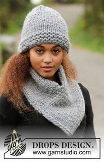 a woman wearing a gray knitted hat and scarf