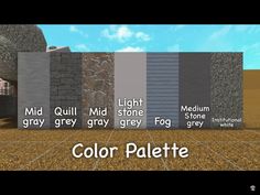 the color palettes are all different colors and sizes, including gray, grey, white