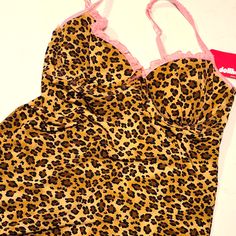 Super Cute Cheetah Print Teddy By Dollhouse. Nwt Never Worn. Size Large, Runs A Bit Small Nicki Minaj Cheetah Print, Pink Cheetah Print Clothes, Cheetah Print Pajama Set, Cheetah Print Pajamas Satin, Fitted Leopard Print Sleepwear For Loungewear, Cute Cheetah, Fluffy Cheetah Orint Fabric, Cheetah Print, Women's Intimates