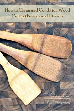 how to clean and condition wood cutting boards and utensils