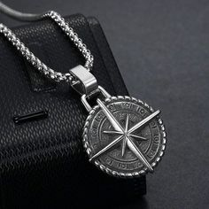 Odins-Glory Viking Vintage Compass Pendant with Chain Icelandic Language, Nordic Compass, Runic Compass, Vintage Compass, Symbol Of Protection, Compass Pendant, A Compass, Viking Runes, Viking Age