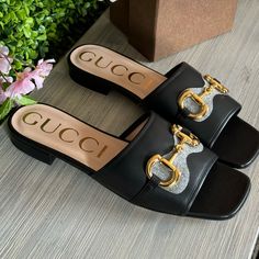 New Gucci Horsebit Flat Sandals Size39.5 With Box With Dust Bag Size 39.5 Made In Italy Made Of Leather Very Classy Model. Gucci Formal Summer Mules, Summer Formal Gucci Mules, Gucci Mules With Horsebit Detail, Round Toe, Gucci Leather Mules For Evening, Chic Gucci Mules For Evening, Chic Gucci Mules With Horsebit Detail, Gucci Open Heel Mules For Formal Occasions, Gucci Formal Open Heel Mules, Elegant Gucci Mules With Horsebit Detail