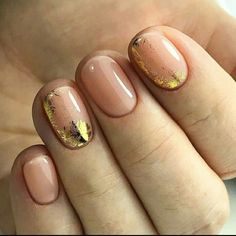 Gold Leaf Nails, Leaf Nails, Foil Nail Art, Gel Nail Art Designs