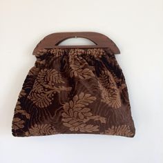 "Fuzzy patterned bag with carved wooden handle. Excellent vintage condition! Unlined. 15\" wide, 14\" tall." Vintage Bags With Detachable Handle, Vintage Handheld Bag With Bamboo Handle, Vintage Handheld Shoulder Bag With Bamboo Handle, Vintage Bags With Bamboo Handle For Daily Use, Vintage Bag With Bamboo Handle For Daily Use, Vintage Brown Bag With Bamboo Handle, Vintage Satchel Bag With Bamboo Handle, Brown Shoulder Bag With Rolled Round Handles, Vintage Bags With Bamboo Handle