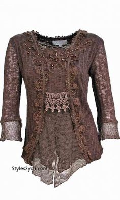 Montabella PLUS SIZE Ladies Vintage Victorian Blouse Caramel Top [AX10774CA Pretty Angel Vintage] - $46.00 Pretty Angel Clothing, Angel Clothing, Lace Knit Top, Victorian Blouse, Chocolate Mocha, Mocha Latte, Western Tops, Giddy Up Glamour, Pretty Angel