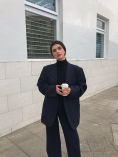 Oversized Black Blazer Outfit, Turtleneck And Blazer, Black Turtleneck Outfit, Rainy Outfit, French Vibes, Womens Oversized Blazer