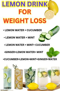 Kickstart your weight loss journey with a refreshing lemon drink! Packed with vitamin C and antioxidants, this simple lemon water recipe boosts metabolism, aids digestion, and helps detoxify your body. Perfect for staying hydrated while burning fat naturally. Try this easy lemon detox drink for fast weight loss results! Best Water Recipes, Detox Water For Weight Loose, Waitloss Drinks, Energy Water Recipe, Lemon Lime Cucumber Water, Lemon Diet Drink Fat Burning, What Does Lemon Water Do For You, Lemon And Cucumber Water Benefits