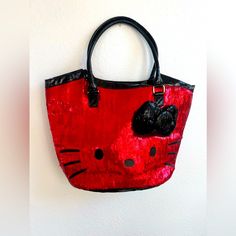 Bought In Hong Kong And Never Used. Leopard Print Satin Interior. Official Sanrio Licensed Hello Kitty Item. Cheap Hello Kitty Print Rectangular Shoulder Bag, Cute Red Party Bag, Cute Red Party Bags, Cute Red Bag With Cat Design, Hello Kitty Red Bag For Everyday Use, Red Hello Kitty Bag, Hello Kitty Bags, Hello Kitty Bag, Hello Kitty Items