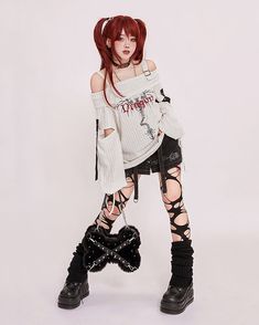 Punk Outfit Drawing, Punk Poses, Walpapers Cute, Estilo Harajuku, 일본 패션, Rock Outfits, Figure Poses