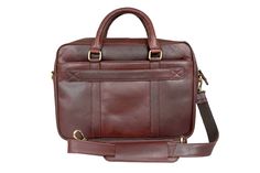 Full-Grain Leather Briefcase - for 15" laptop with separate padded section to secure your laptop with two easy access both side zippers pockets, Organiser Colour: Wine Dimensions: Length: 15" Height:  11" Depth:  2.75" Features: INSIDE: * 1 Main double zipper compartment * 1 Padded section inside for up-to 14" laptop with velcro * 1 Good size open area for your other valuables * 1 Organiser for phone, pen holders & cards * 1 inside zipper pocket. OUTSIDE: * 2 Full size easy access zipper pockets both side of bag to secure your phone, charger, note pads, passport etc, * 2 Leather handles  * 1 Removable/adjustable padded shoulder strap for use the bag on the shoulder Or Cross body. * 1 Strap for hanging your briefcase on the suitcase - while you are travelling. YKK Zippers - Strong Poly-Cott Classic Laptop Bag With Sleeve For School, Classic School Laptop Bag With Sleeve, Phone Pen, Note Pads, Laptop Briefcase, Leather Laptop, Leather Briefcase, Satchel Bag, Pen Holders