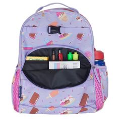 Your child will be the talk of the playground with the Wildkin Kids Next Gen Eco Backpack for boys and girls! Eye-catching patterns and a functional design come together to make this backpack for boys and girls a fun addition to your child’s school and travel essentials. A recycled polyester (rPET) exterior is a durable choice, and an antimicrobial lining ensures odor free use. Two padded, adjustable shoulder straps and a padded back provide comfortable wear, while the durable top handle is perf Playful Backpack For Outdoor Activities, Playful Pink Backpack For Outdoor Activities, Playful Backpack For Back To School And Outdoor Activities, Fun Student Backpack For Back To School, Playful Purple Backpack, Fun Multicolor Backpack For School Events, Fun Standard Backpack For Back To School, Fun School Backpack For Back To School, Fun Back To School Backpack