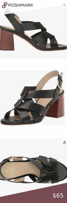 COLE HAAN NWT Womens Size 9 Jamie Block Heel Strappy Sandals Black Brown Buckle Black Strappy Sandals, Asics Running Shoes, Brown Heels, Walker Boots, Sandals Black, Skirt Dress, Rain And Snow Boots, Boot Sandals, Sneaker Shopping