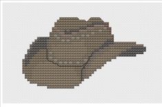 a cross stitch pattern of a brown bear's head on a white background,