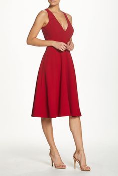 Catalina Dress - Dress the Population Garnet Dress, Red Sleeveless Dress, White Sleeveless Dress, Dress The Population, White Sleeveless, Knee Length Skirt, Fit And Flare Dress, Dresses Xs, Fit & Flare