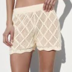 Nwt Zara White Cream Crochet Shorts Size Small 7901/351 Chenille Shorts Ecru Firm Price White Open Knit Bottoms For Summer, Beige Fitted Shorts For The Beach, Fitted Beige Shorts For Beach, Fitted Beige Shorts For The Beach, Fitted Open Knit Bottoms For Summer, Cream Beachwear Bottoms For Summer, Cream Stretch Bottoms For The Beach, Cream Stretch Bottoms For Beach, Cream Short Bottoms For Beach