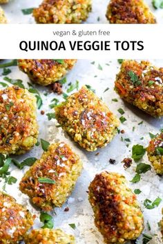 an image of vegan veggie tots on a baking sheet